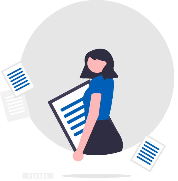 Girl with documents